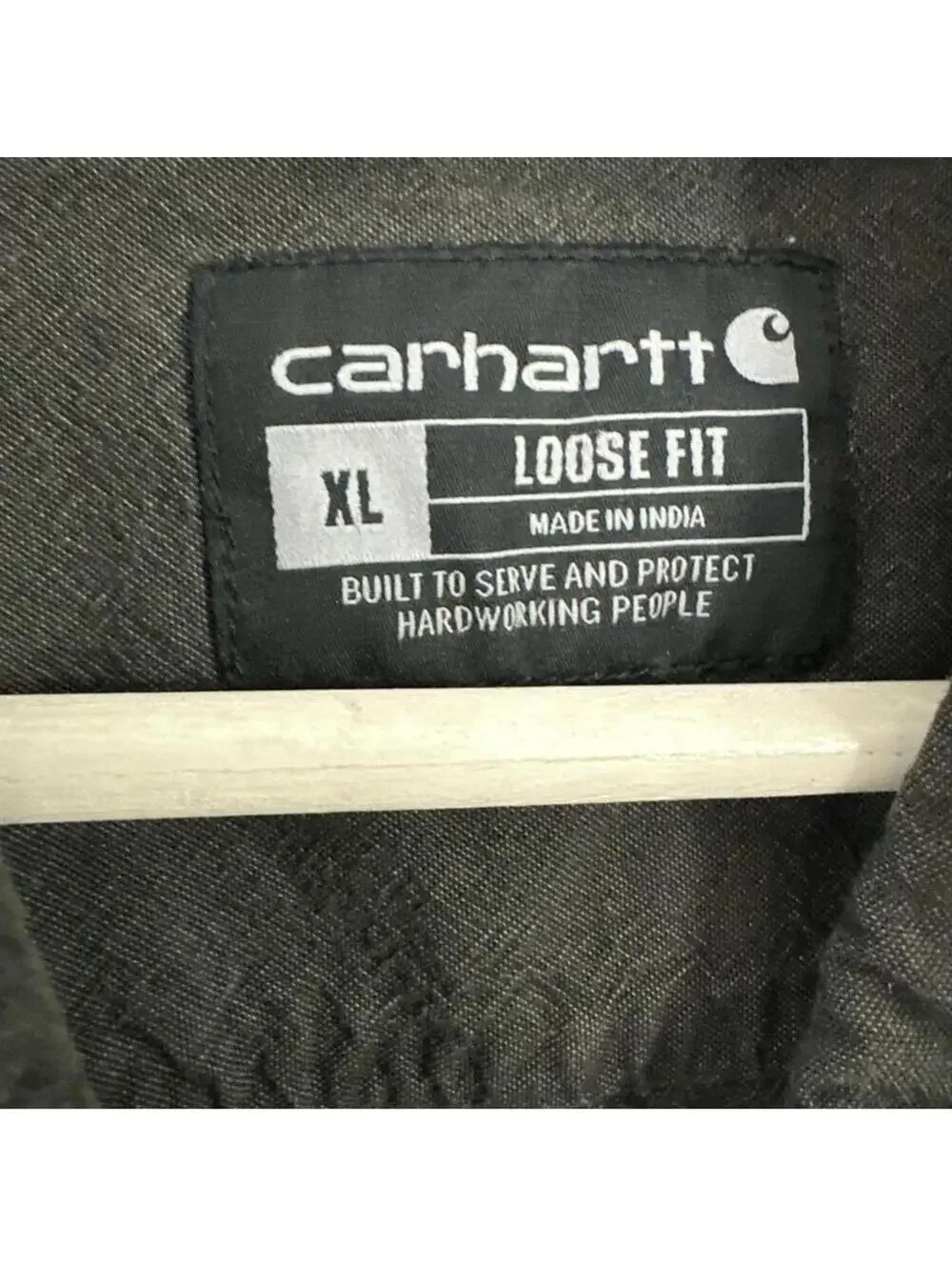 Carhartt Men's Loose Fit Midweight Black Chambray Short Sleeve Shirt Size XL